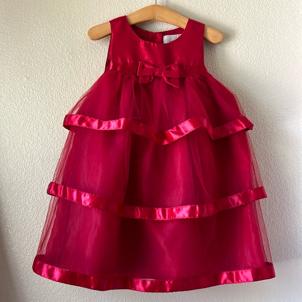 Gymboree Royal RED Tiered Tulle Dress Size 3T